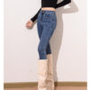 Washed Black Slim-Fit Denim Pants — High-Waist Sculpting Look