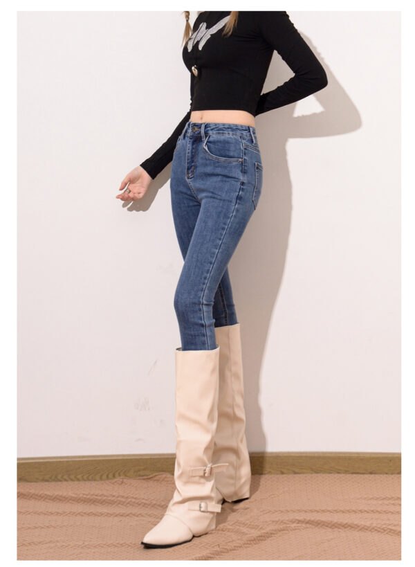 Washed Black Slim-Fit Denim Pants — High-Waist Sculpting Look