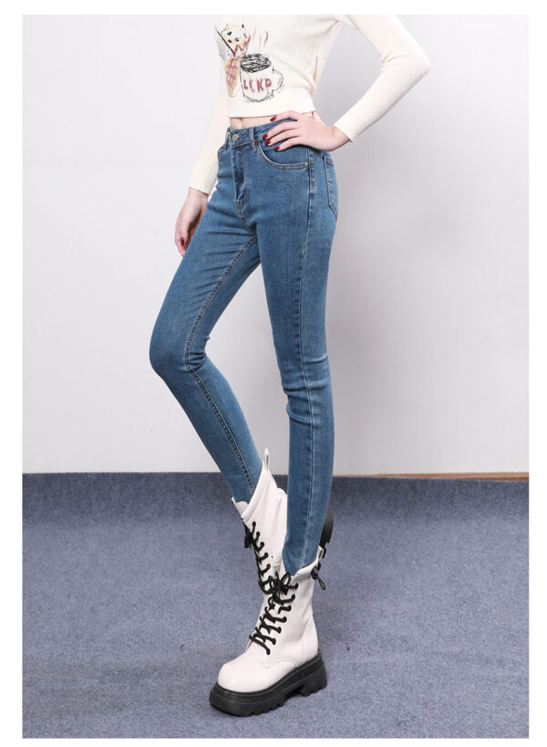 Stretch Denim Skinny Jeans — High-Waist Cropped Slim Fit