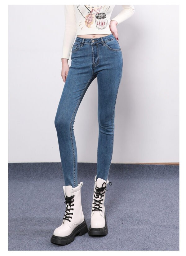 Stretch Denim Skinny Jeans — High-Waist Cropped Slim Fit