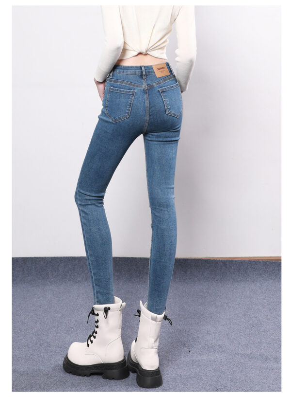 Stretch Denim Skinny Jeans — High-Waist Cropped Slim Fit