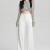 详情-30 Black High-Waist Narrow Wide-Leg Denim Pants — Slimming Draped Fit for Tall Silhouette