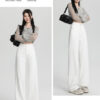 详情-31 Black High-Waist Narrow Wide-Leg Denim Pants — Slimming Draped Fit for Tall Silhouette