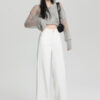 详情-33 Black High-Waist Narrow Wide-Leg Denim Pants — Slimming Draped Fit for Tall Silhouette