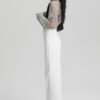 详情-34 Black High-Waist Narrow Wide-Leg Denim Pants — Slimming Draped Fit for Tall Silhouette
