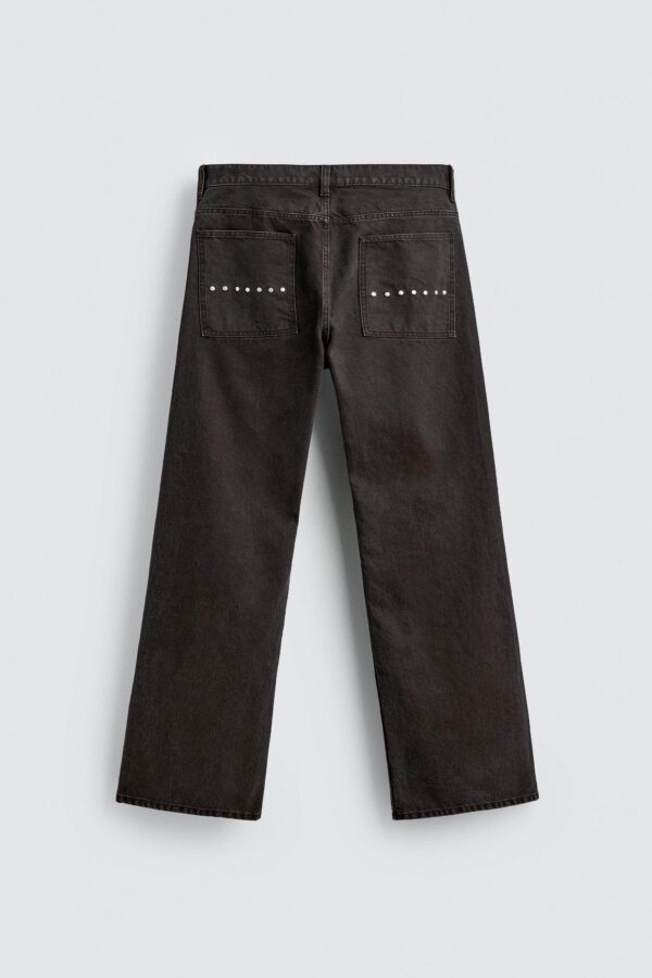 American Waxed Mid-Rise Flared Denim Jeans — Retro Silhouette with Modern Texture