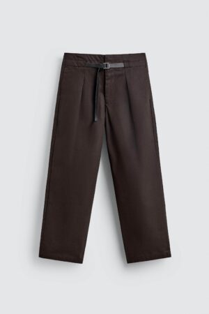 详情-06 Mid-Waist Belted Pleated Denim Pants — Relaxed American Casual Fit