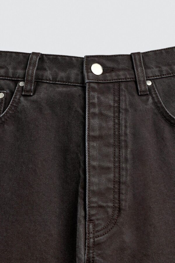 American Waxed Mid-Rise Flared Denim Jeans — Retro Silhouette with Modern Texture