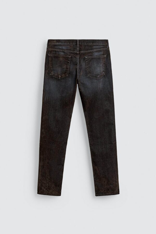 Flocked Washed Velvet-Effect Loose Denim Pants — Soft Handfeel & Relaxed Casual Fit