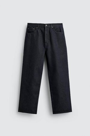 详情-07 Mid-Waist Raw Straight-Leg Denim Jeans — Cotton-Wool American Casual Structure