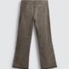 Irregular-Hem Mid-Waist Flare Denim Pants — Statement Layered Cuffs & Modern Casual Fit