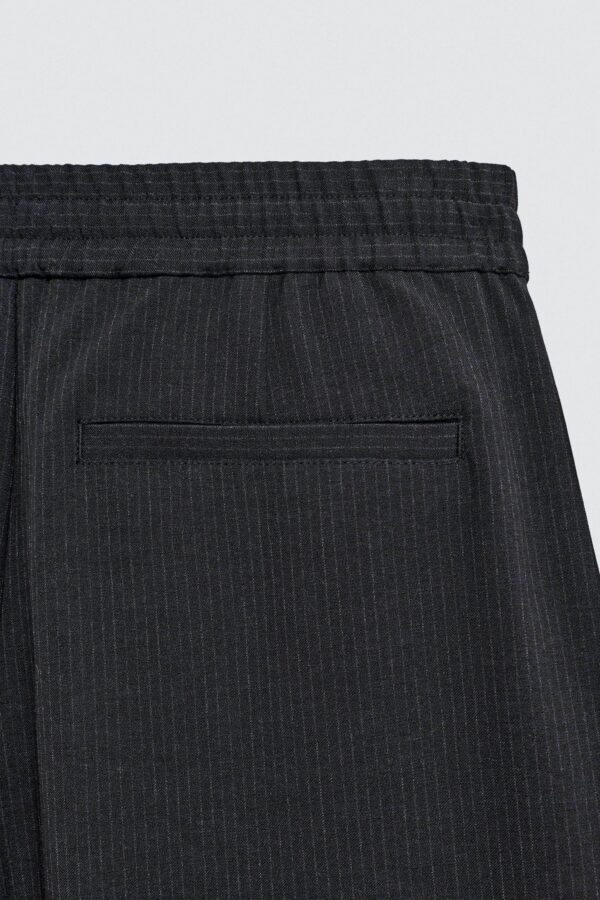 Relaxed-Fit Fine Stripe Straight Pants — Lightweight Minimal Casual Essential