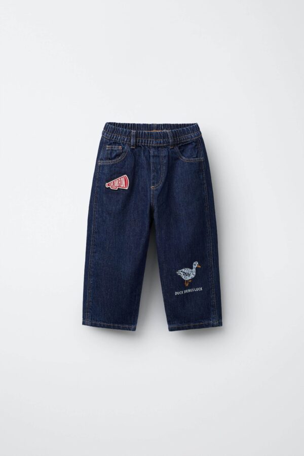 详情-10 Patchwork Relaxed-Fit Denim Pants — Playful & Comfortable Toddler Wear