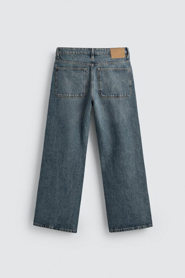 详情-10 Washed Cotton Flared Denim Jeans — Mid-Waist Casual Bell-Bottom Fit