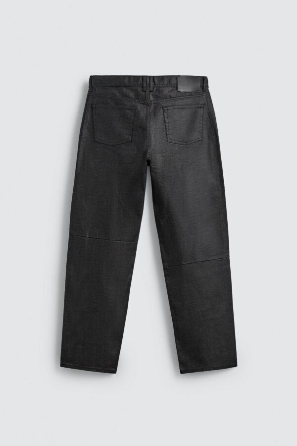 American Waxed Finish Mid-Rise Straight-Leg Casual Jeans for Men
