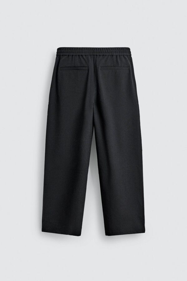 Relaxed-Fit Fine Stripe Straight Pants — Lightweight Minimal Casual Essential
