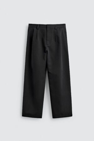 Pleated Wide-Leg Lyocell Blend Pants — American Casual Fluid Drape